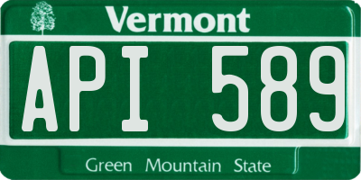VT license plate API589
