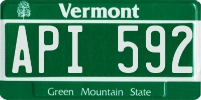 VT license plate API592