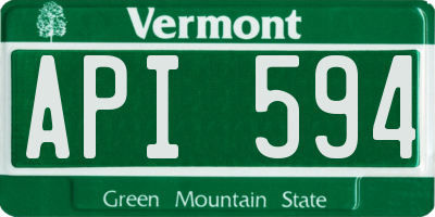 VT license plate API594