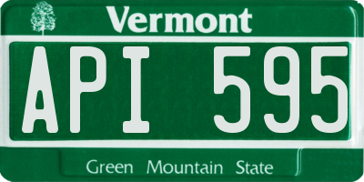 VT license plate API595