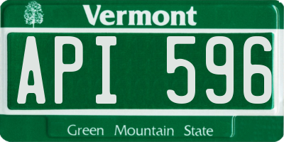 VT license plate API596