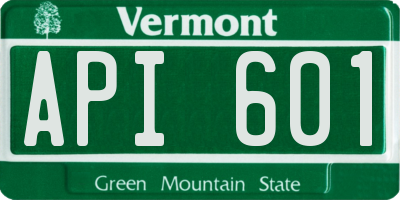 VT license plate API601