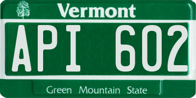 VT license plate API602