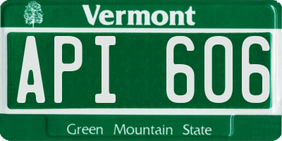 VT license plate API606