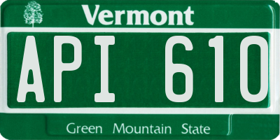 VT license plate API610