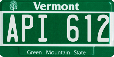 VT license plate API612