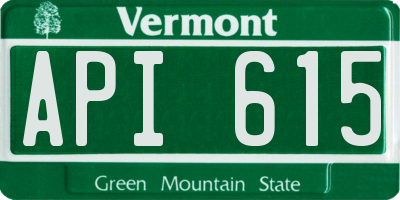 VT license plate API615