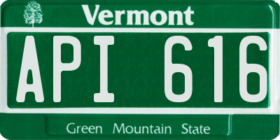 VT license plate API616