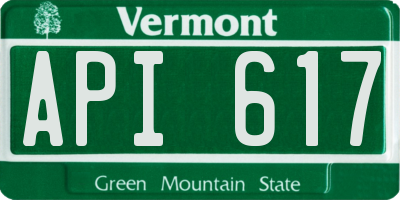 VT license plate API617