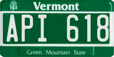 VT license plate API618