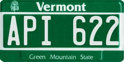 VT license plate API622