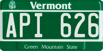 VT license plate API626