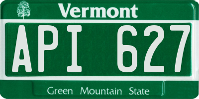 VT license plate API627
