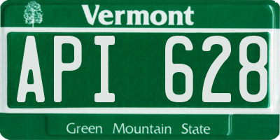 VT license plate API628