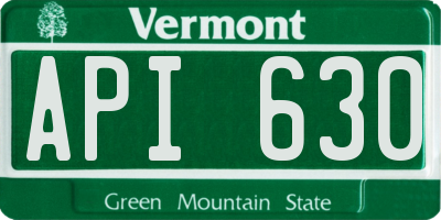 VT license plate API630