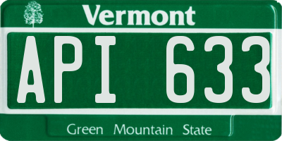 VT license plate API633
