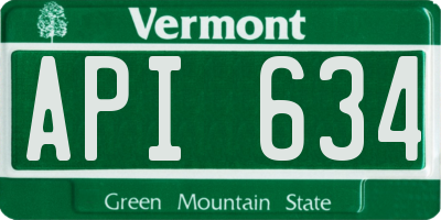 VT license plate API634