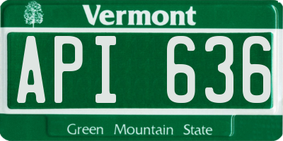 VT license plate API636