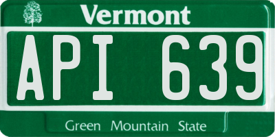 VT license plate API639