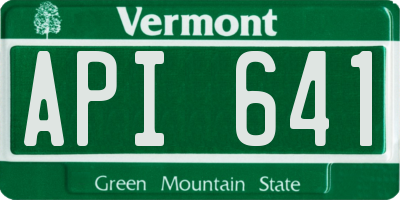 VT license plate API641