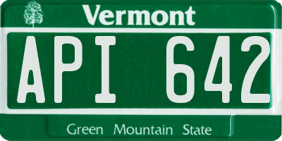 VT license plate API642