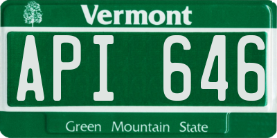 VT license plate API646