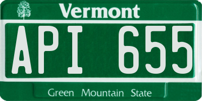 VT license plate API655