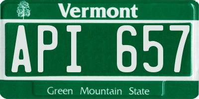 VT license plate API657