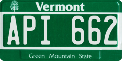 VT license plate API662