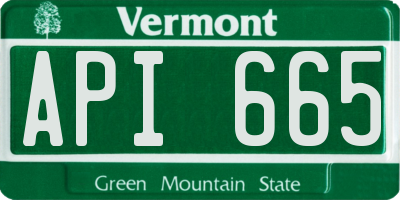 VT license plate API665