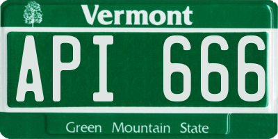 VT license plate API666