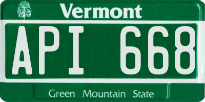 VT license plate API668