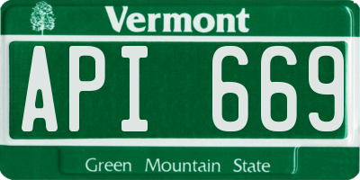 VT license plate API669