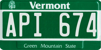 VT license plate API674