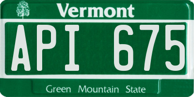 VT license plate API675