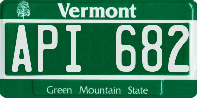 VT license plate API682