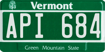 VT license plate API684