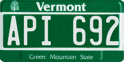 VT license plate API692