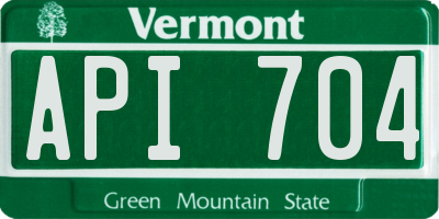 VT license plate API704