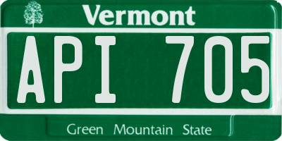 VT license plate API705