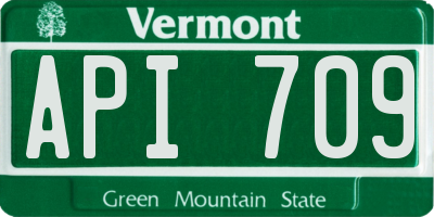 VT license plate API709