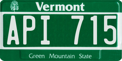 VT license plate API715