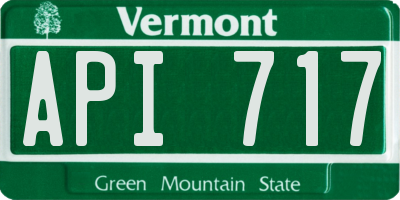 VT license plate API717