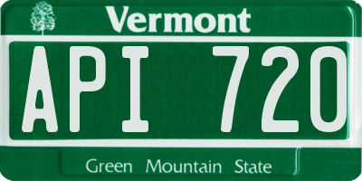 VT license plate API720