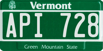VT license plate API728