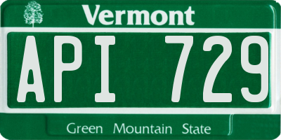 VT license plate API729