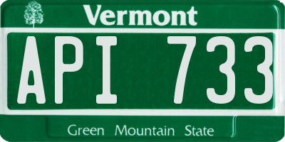 VT license plate API733