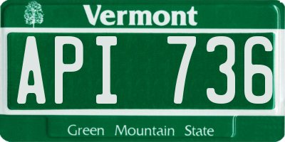 VT license plate API736
