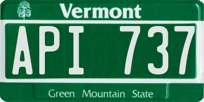 VT license plate API737