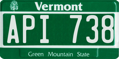 VT license plate API738